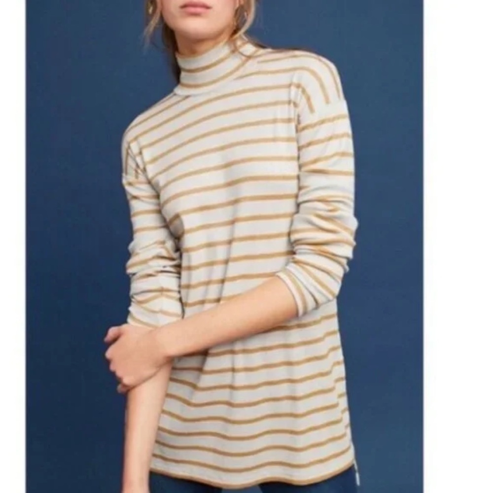 Anthropologie Vanessa Virginia Striped Metallic Tunic Size XS
